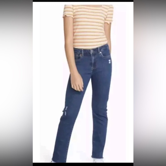 Levi's Girls' High-Rise Straight Jeans - Dark Wash 16 - Picture 1 of 7